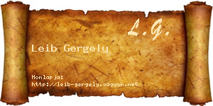 Leib Gergely névjegykártya